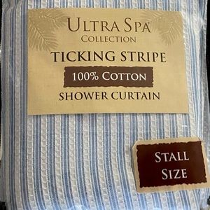 French Blue Ticking Stripe Shower Curtain